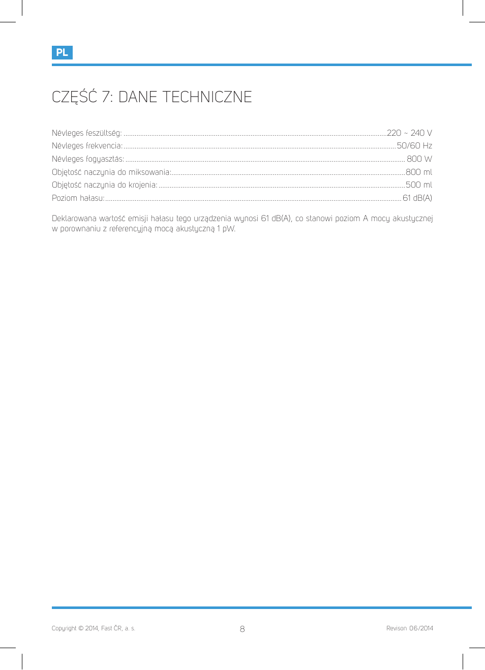 Część 7: dane techniczne | Philco PHHB 6611 User Manual | Page 46 / 48