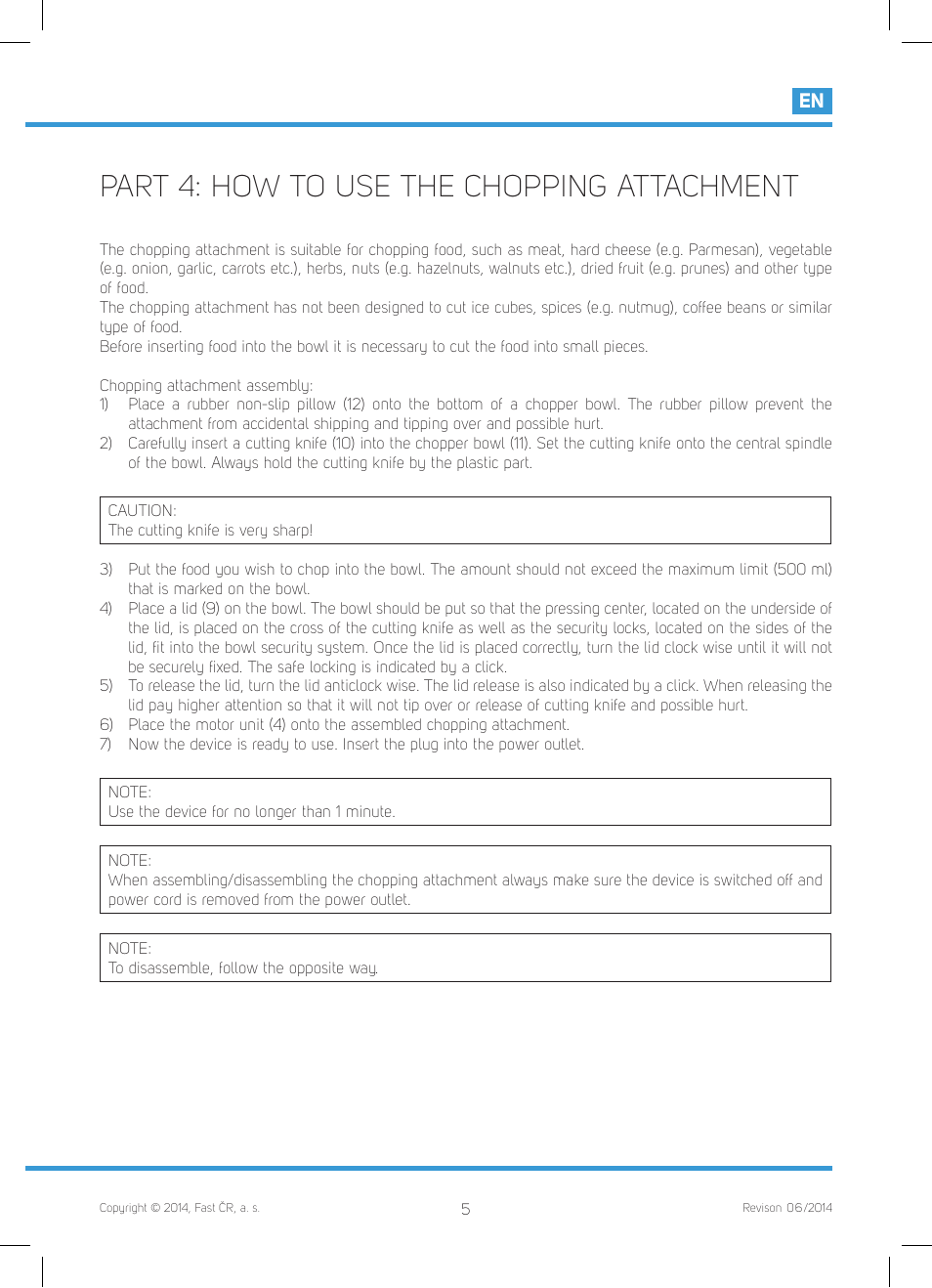 Part 4: how to use the chopping attachment | Philco PHHB 6611 User Manual | Page 7 / 48