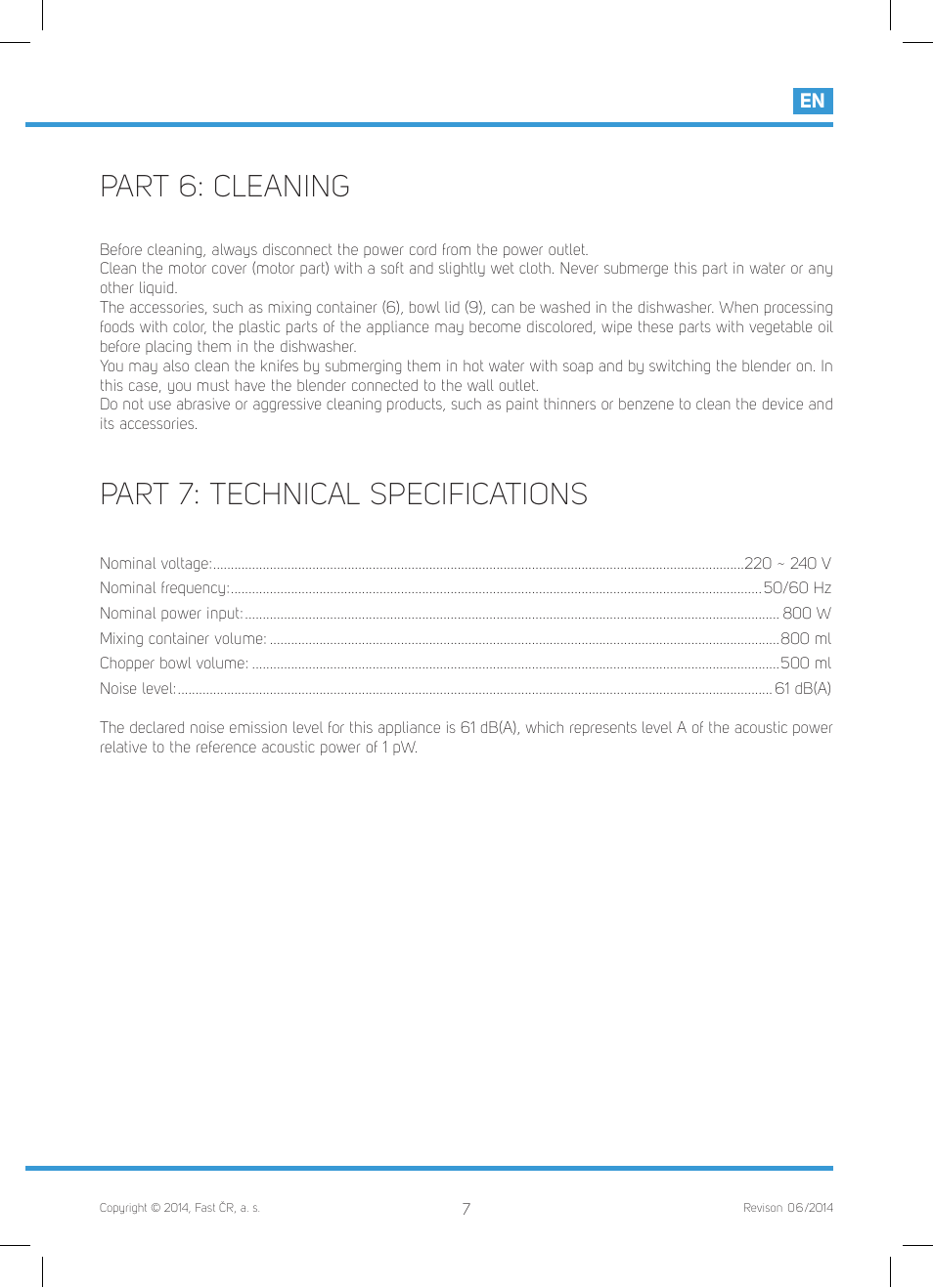 Part 6: cleaning, Part 7: technical specifications | Philco PHHB 6611 User Manual | Page 9 / 48