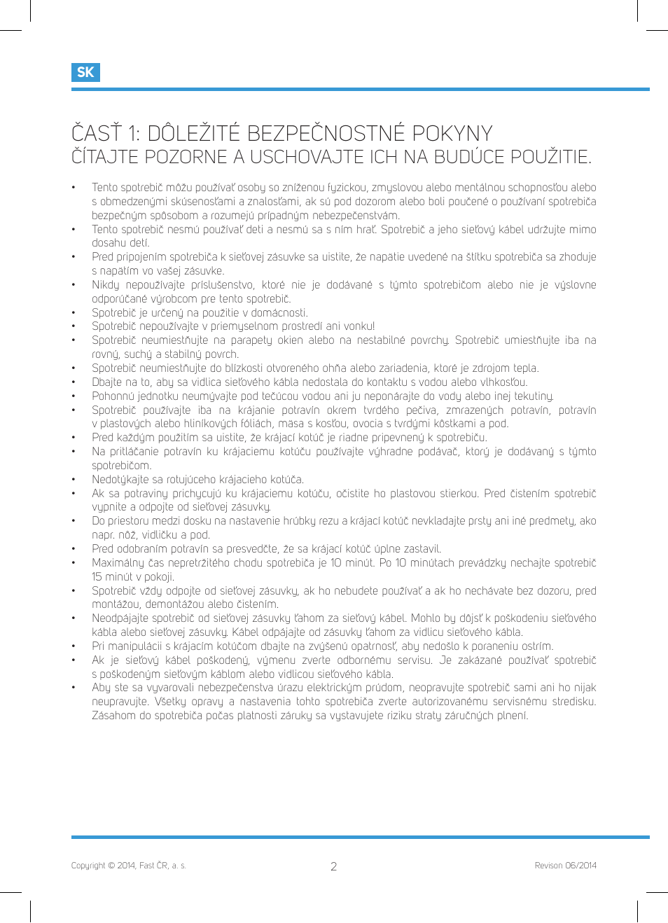 Časť 1: dôležité bezpečnostné pokyny | Philco PHFS 8000 User Manual | Page 18 / 40