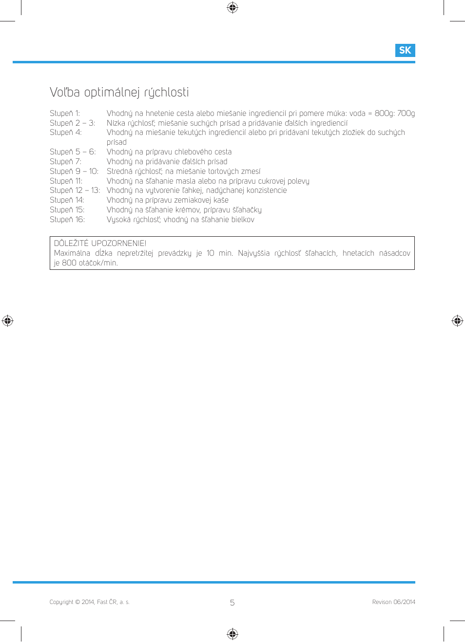 Voľba optimálnej rýchlosti | Philco PHHM 6301 User Manual | Page 25 / 48