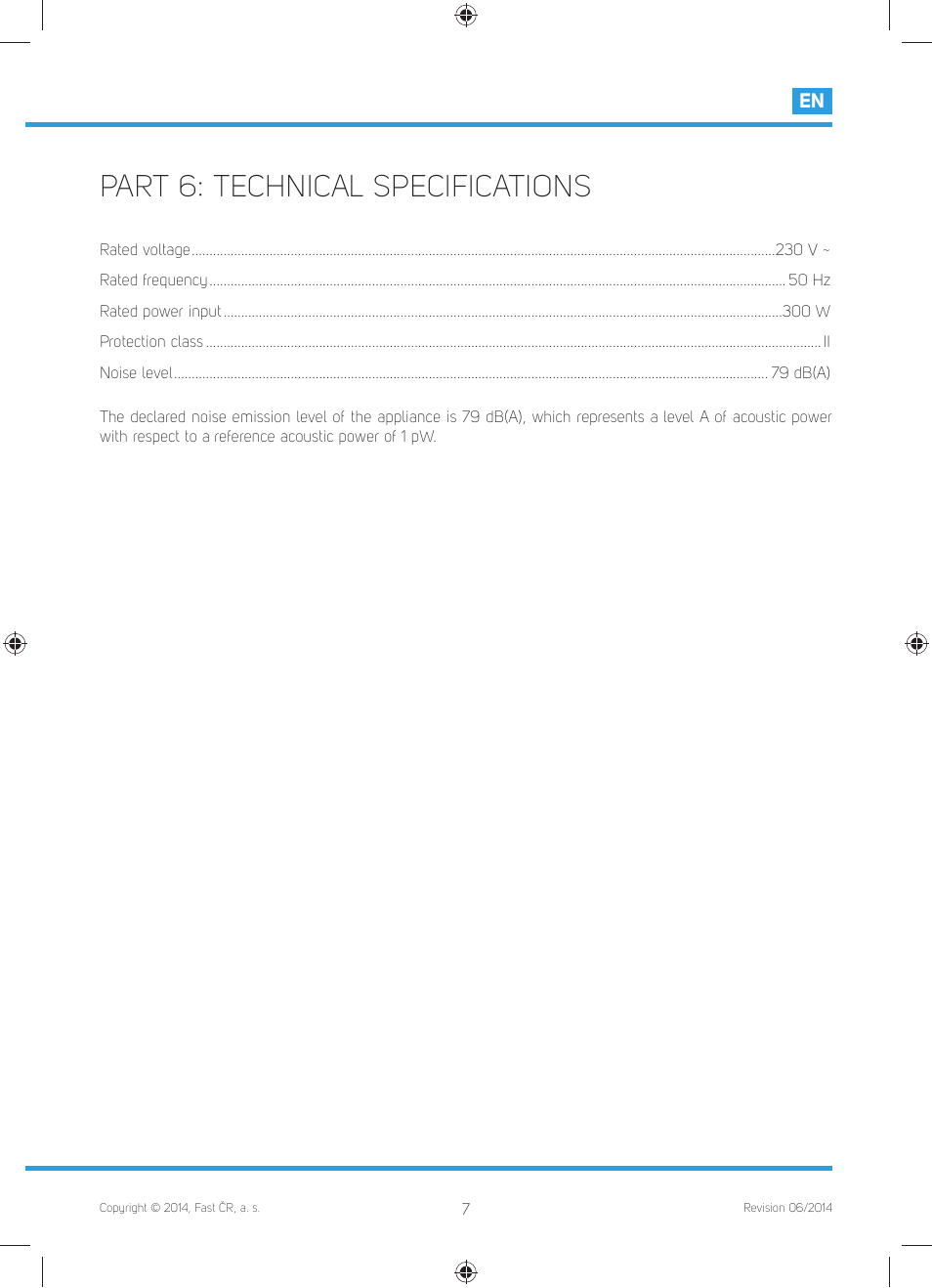 Part 6: technical specifications | Philco PHHM 6301 User Manual | Page 9 / 48