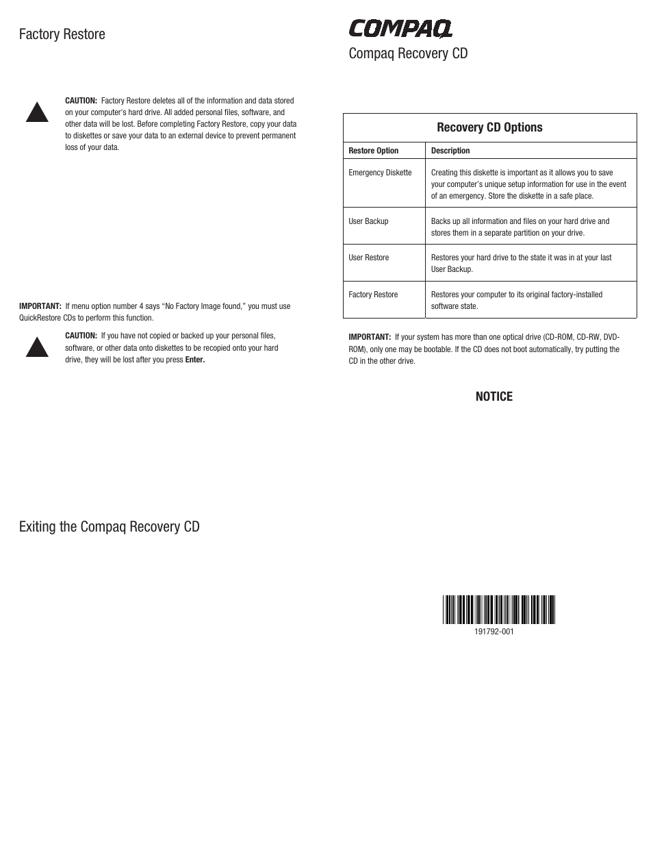 Compaq 6B-H User Manual | 2 pages