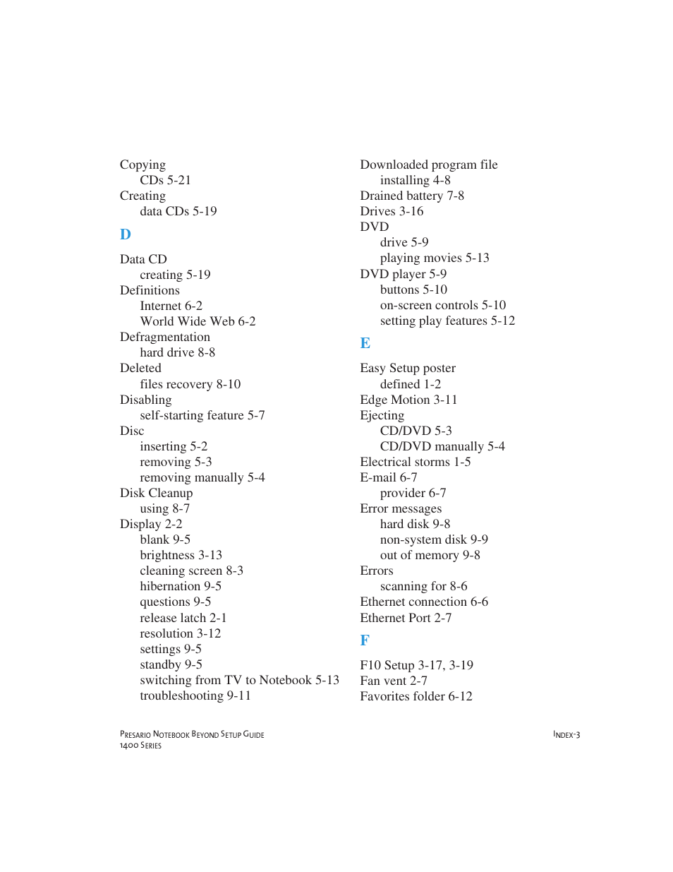 Compaq 1400 User Manual | Page 159 / 164