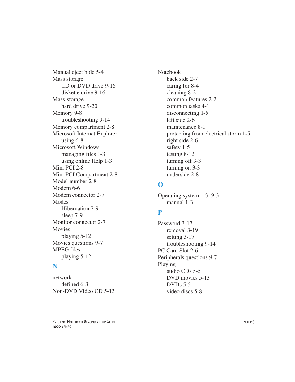 Compaq 1400 User Manual | Page 161 / 164