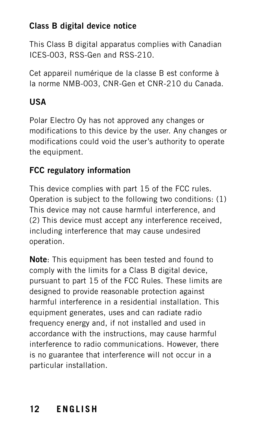 POLAR Stride Sensor BT Smart User Manual | Page 14 / 18