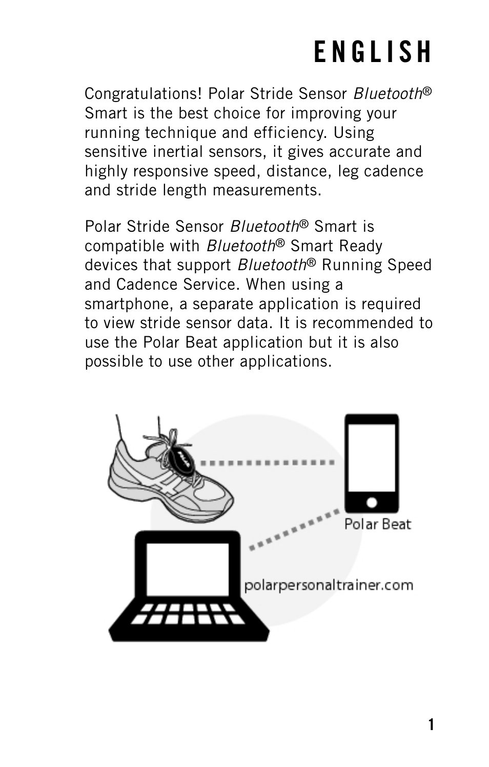 Stride sensor ble user manual, Install stride sensor battery | POLAR Stride Sensor BT Smart User Manual | Page 3 / 18