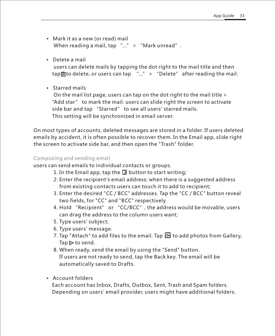 Email 2 | Meizu M351 User Manual | Page 33 / 61