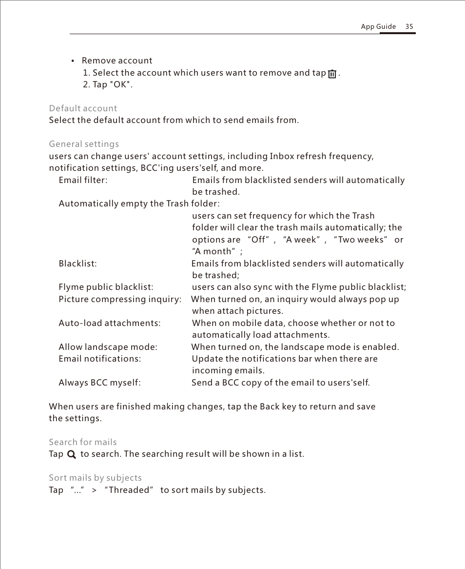 Email 4 | Meizu M351 User Manual | Page 35 / 61