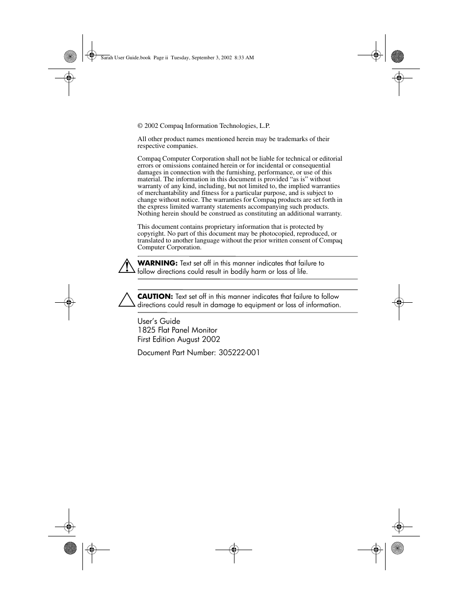 Compaq 1825 User Manual | Page 2 / 31