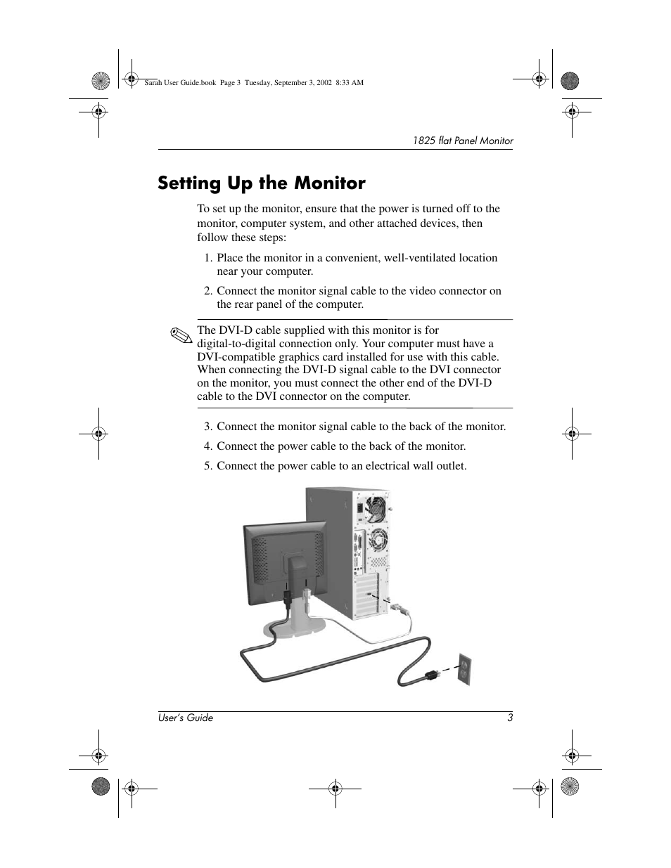 Setting up the monitor | Compaq 1825 User Manual | Page 5 / 31