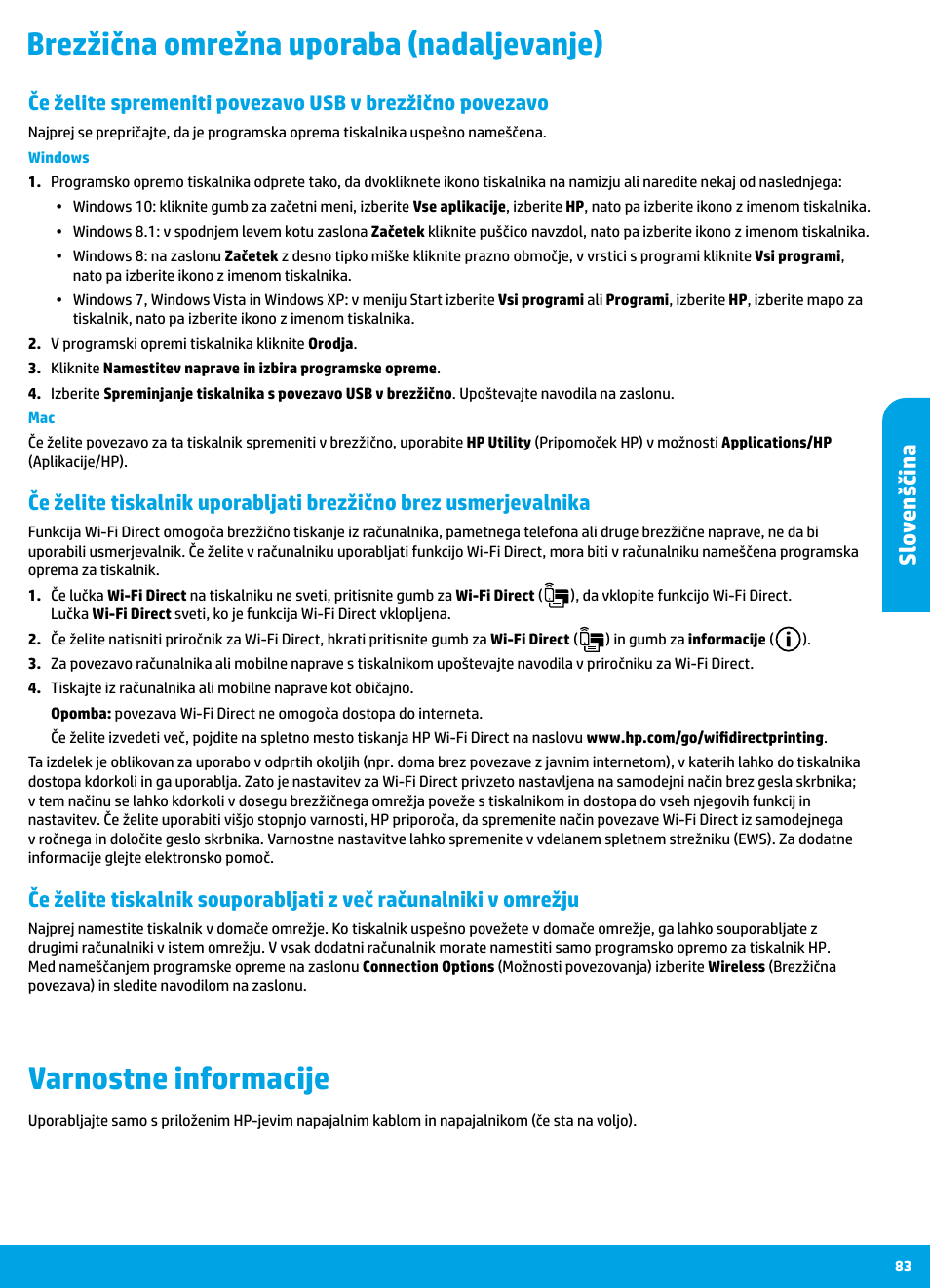 Sl ov enščin a | HP DeskJet 3700 User Manual | Page 83 / 96