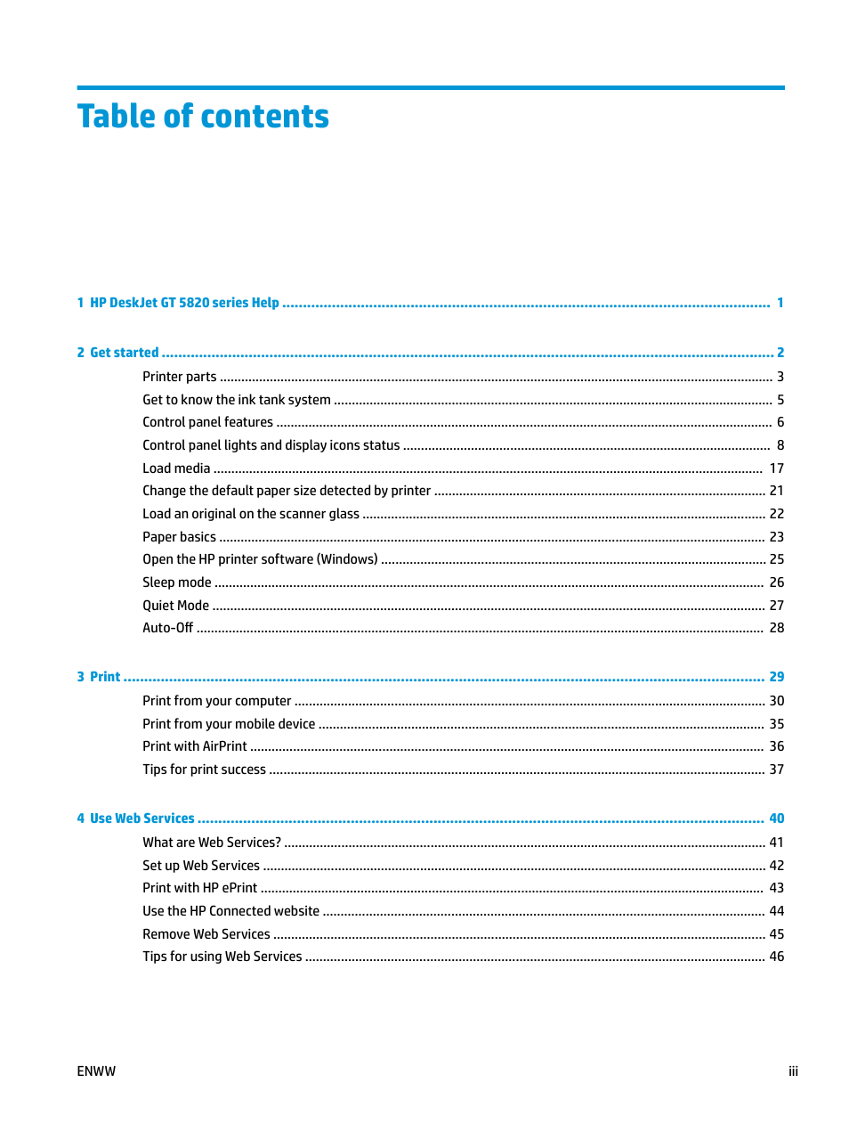 HP DeskJet GT 5820 User Manual | Page 3 / 133