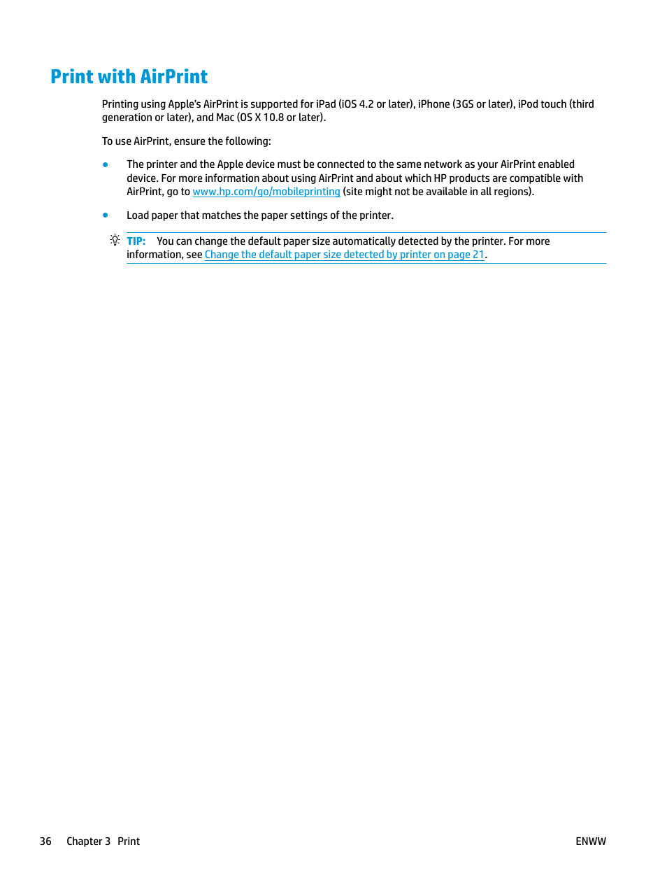 Print with airprint | HP DeskJet GT 5820 User Manual | Page 42 / 133