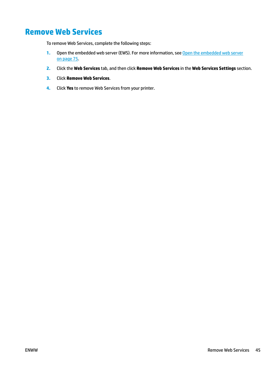 Remove web services, S, see | HP DeskJet GT 5820 User Manual | Page 51 / 133