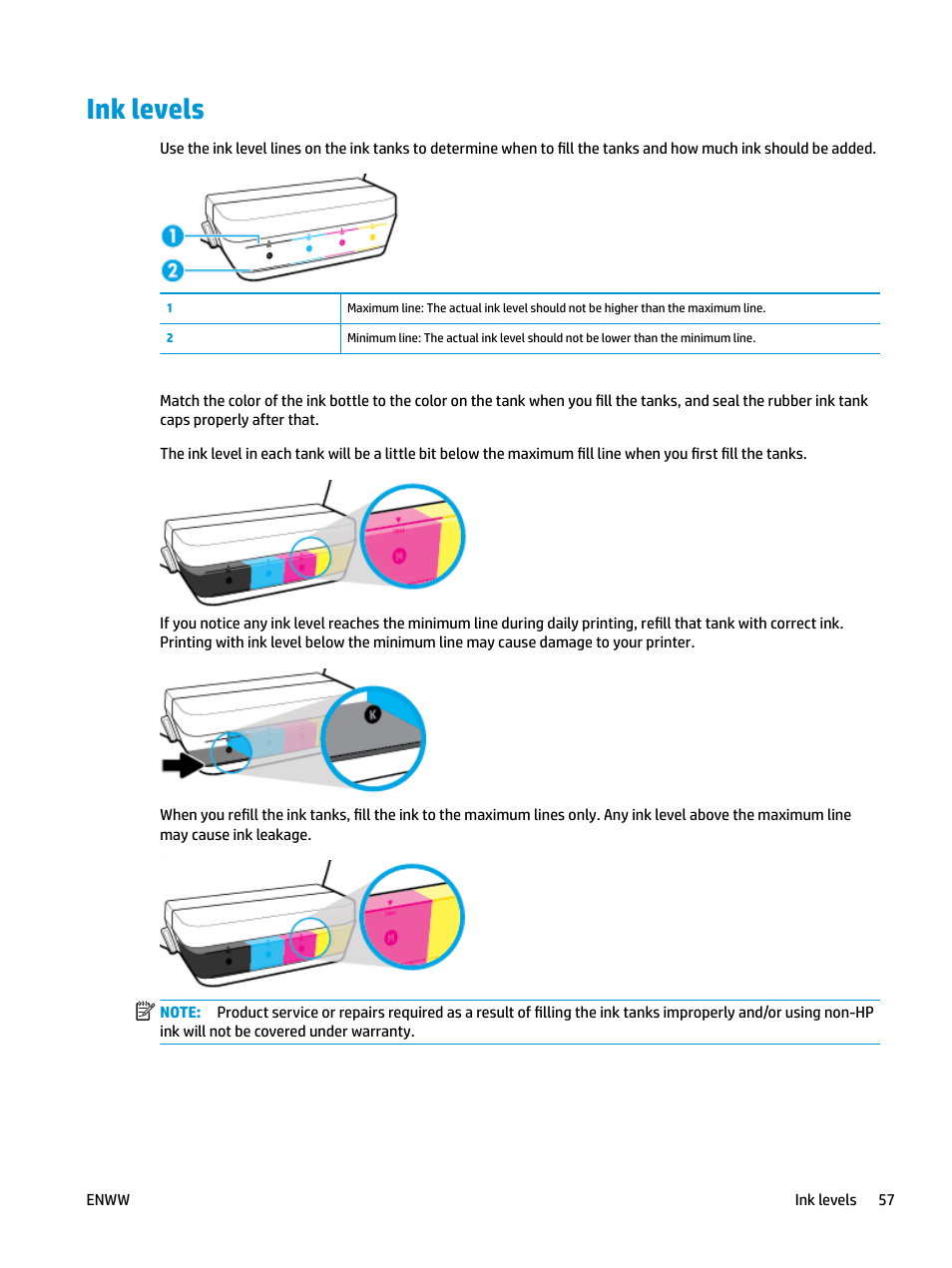 Ink levels, Tion, see | HP DeskJet GT 5820 User Manual | Page 63 / 133