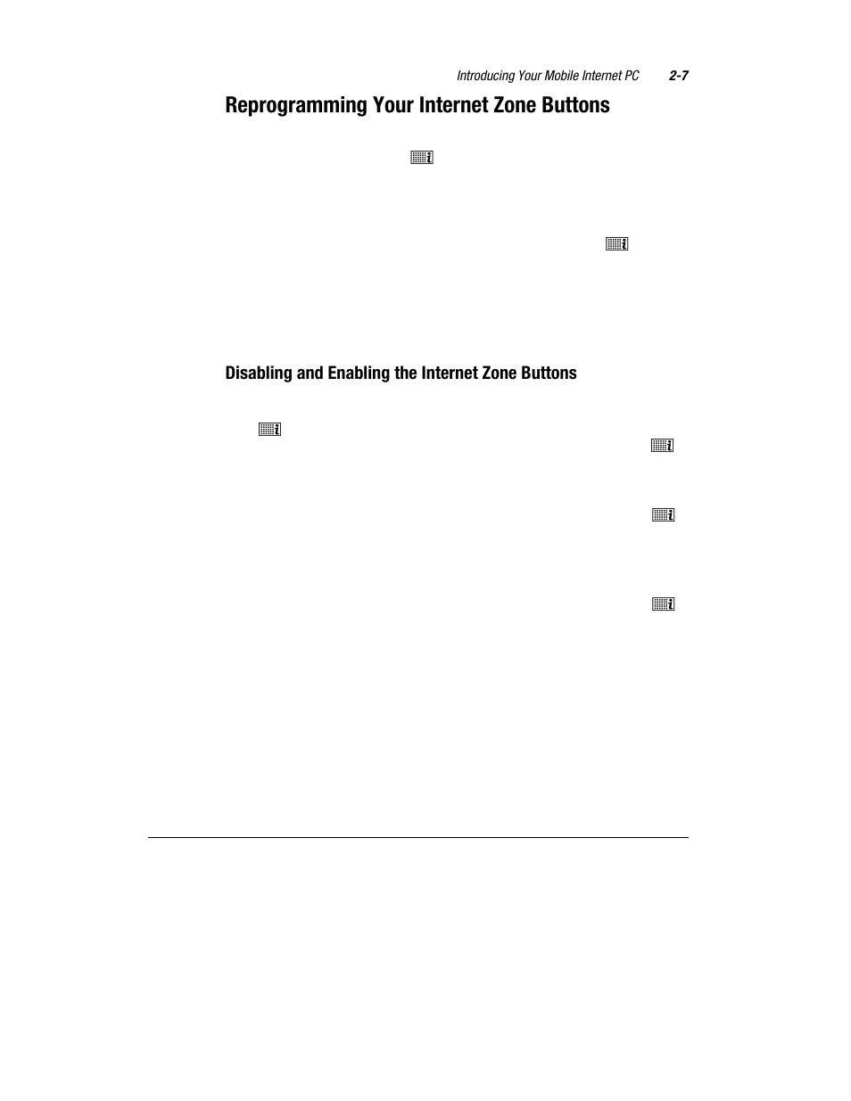 Reprogramming your internet zone buttons, Disabling and enabling the internet zone buttons | Compaq 1800 Series User Manual | Page 18 / 71