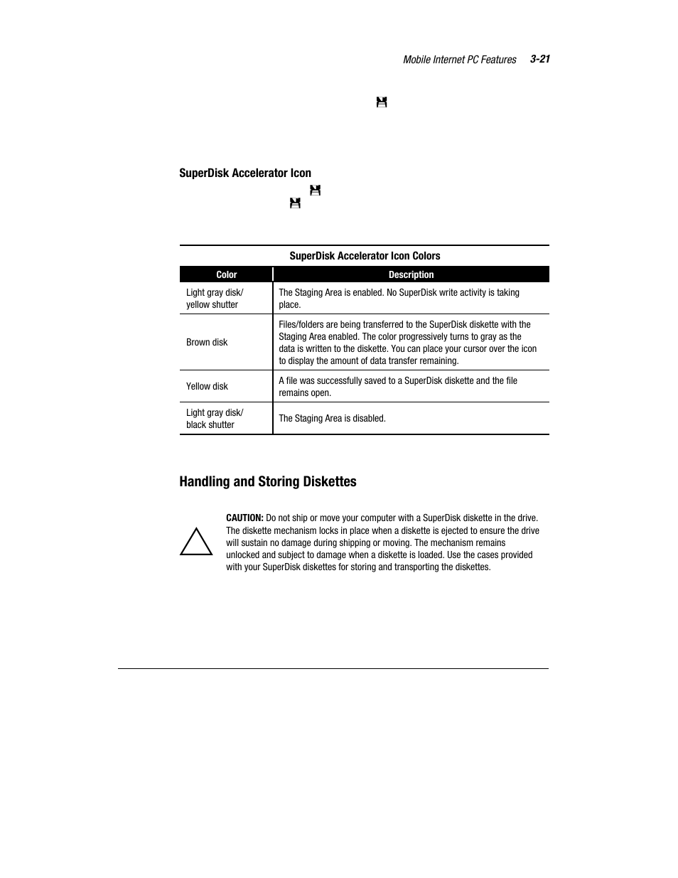 Handling and storing diskettes | Compaq 1800 Series User Manual | Page 46 / 71