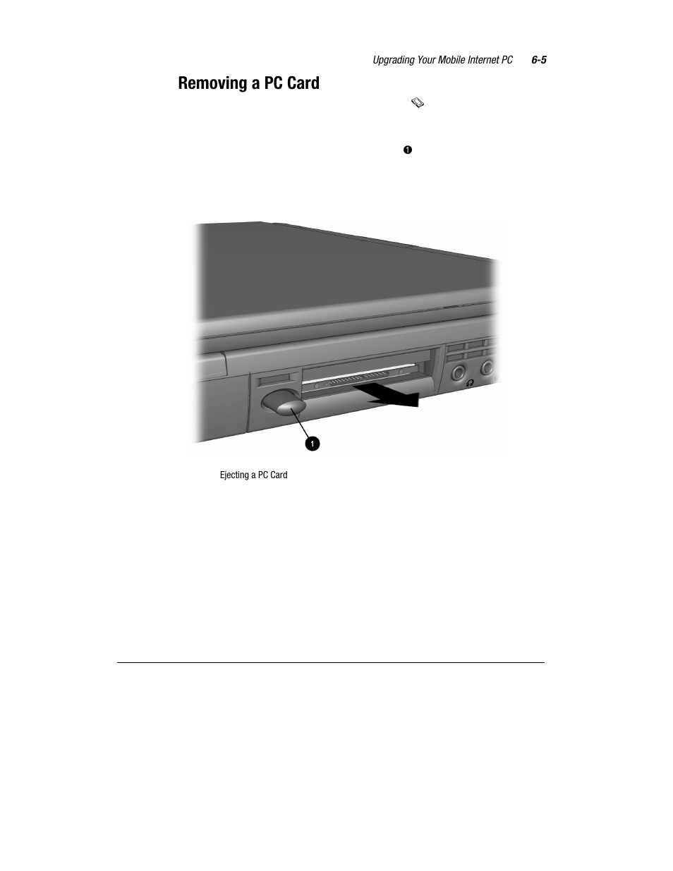 Removing a pc card | Compaq 1800 Series User Manual | Page 62 / 71