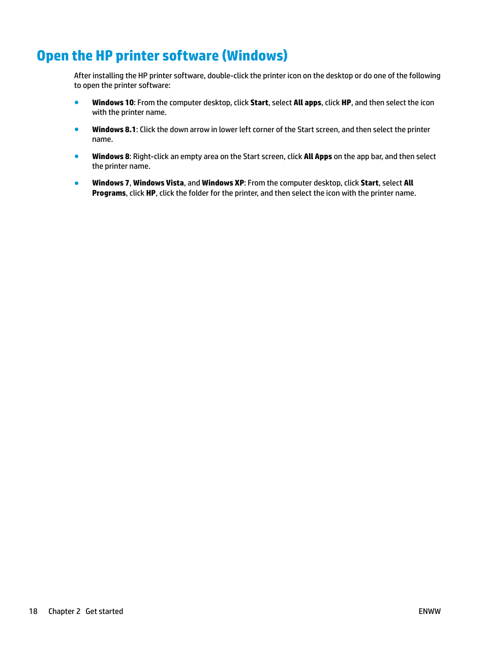 Open the hp printer software (windows) | HP DeskJet 3700 User Manual | Page 22 / 118