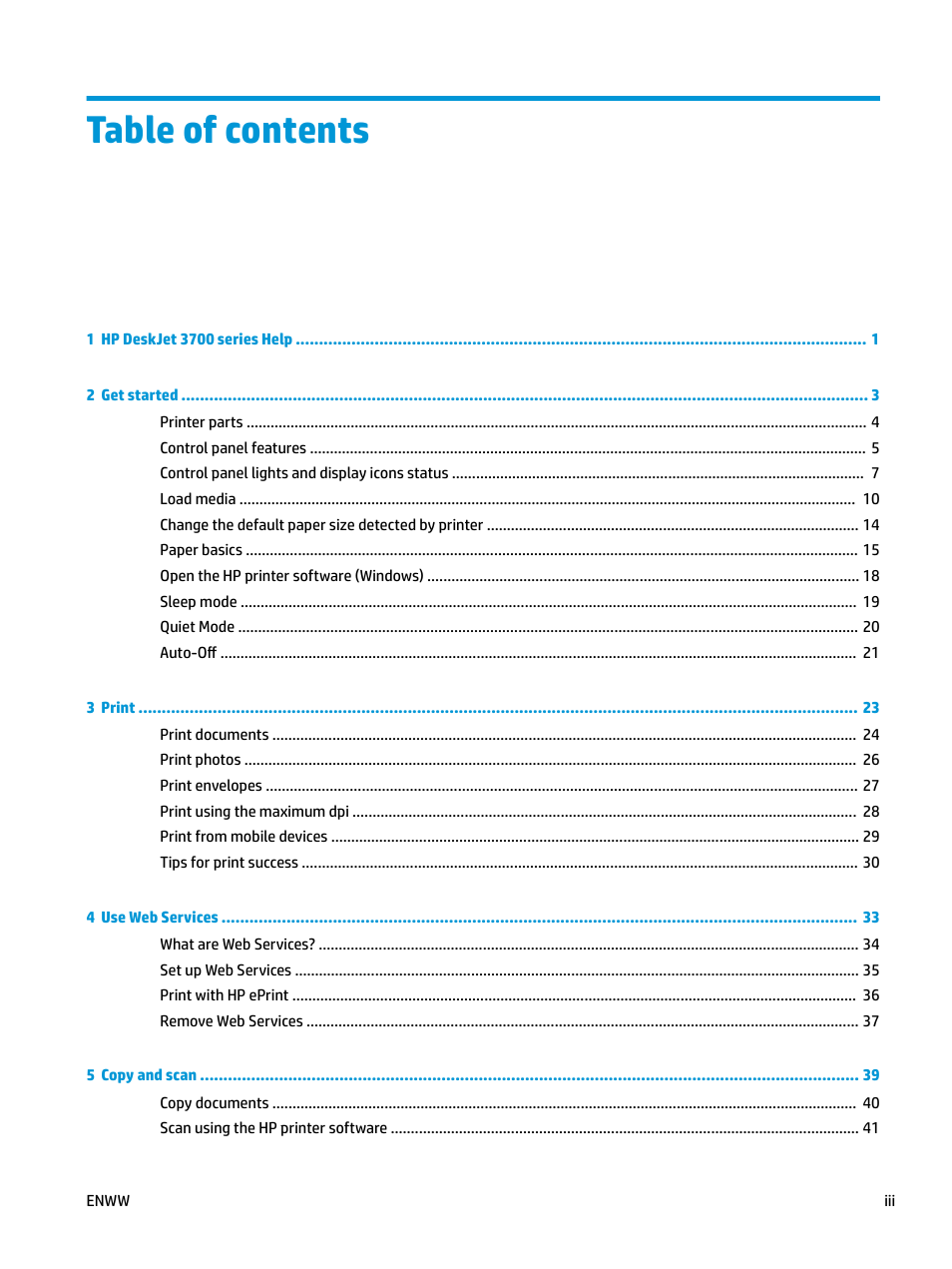 HP DeskJet 3700 User Manual | Page 3 / 118