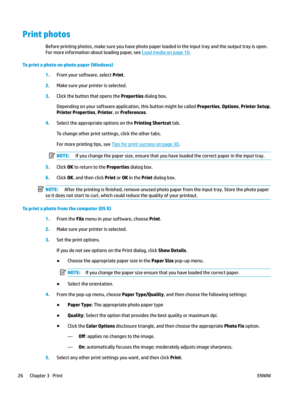 Print photos | HP DeskJet 3700 User Manual | Page 30 / 118