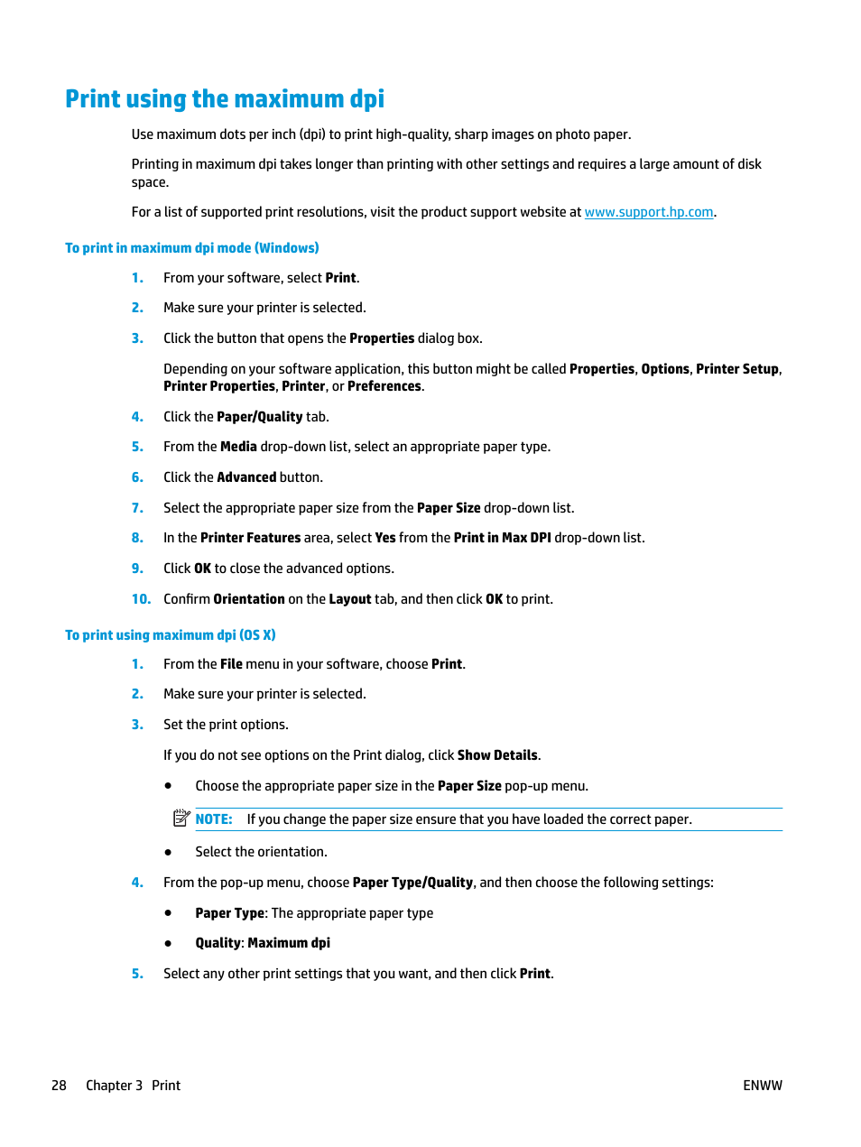 Print using the maximum dpi | HP DeskJet 3700 User Manual | Page 32 / 118