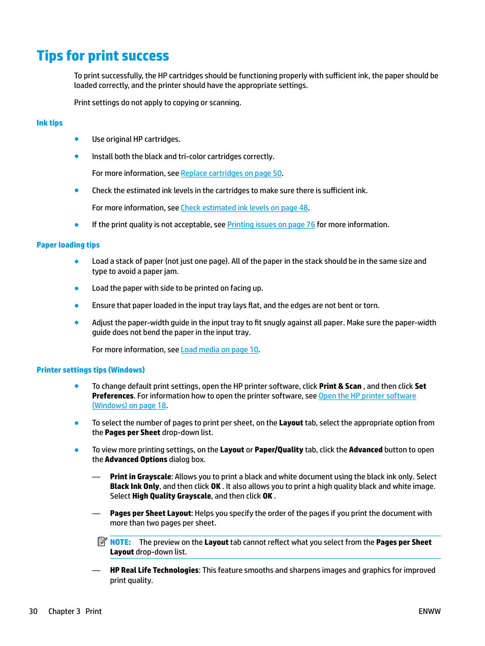 Tips for print success, E printing tips, see | HP DeskJet 3700 User Manual | Page 34 / 118