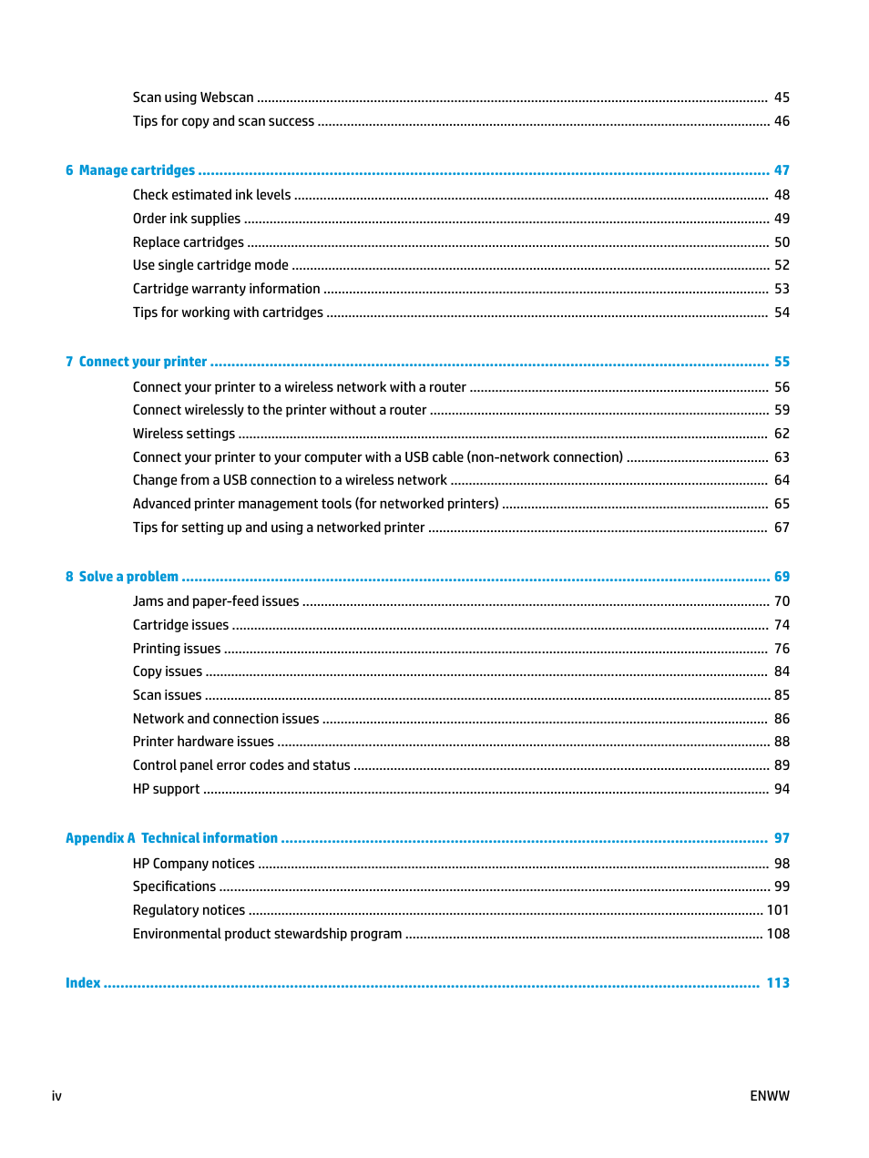 HP DeskJet 3700 User Manual | Page 4 / 118