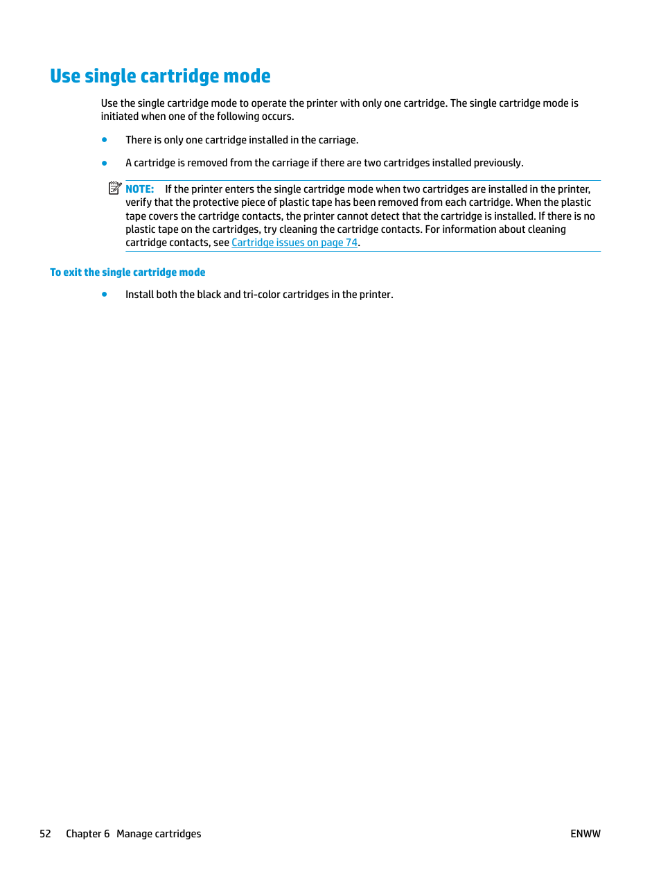 Use single cartridge mode | HP DeskJet 3700 User Manual | Page 56 / 118