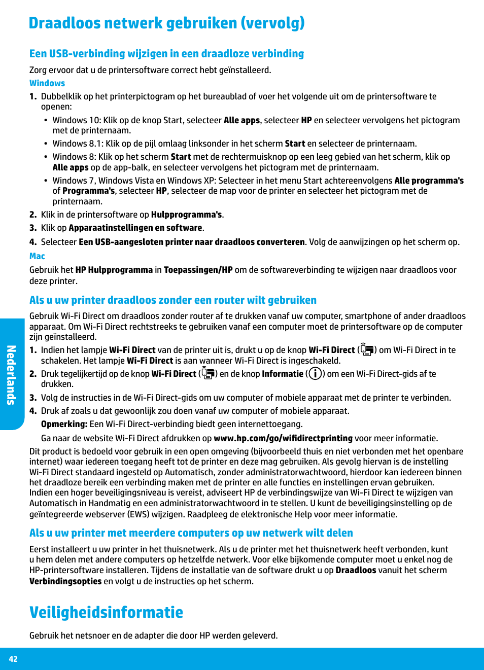 Nederlands | HP DeskJet 3700 User Manual | Page 42 / 85