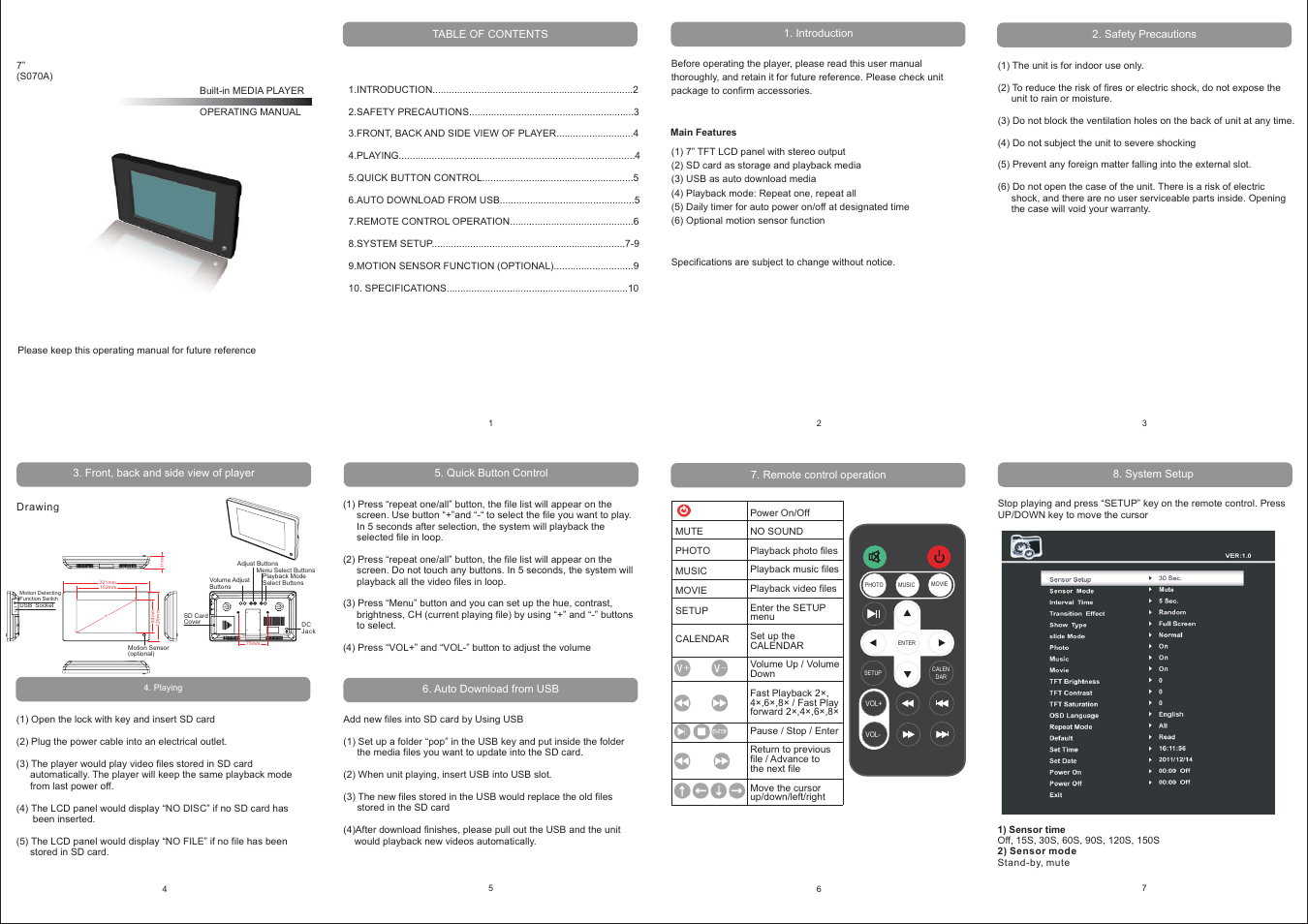 POPScreens S070AA User Manual | 2 pages
