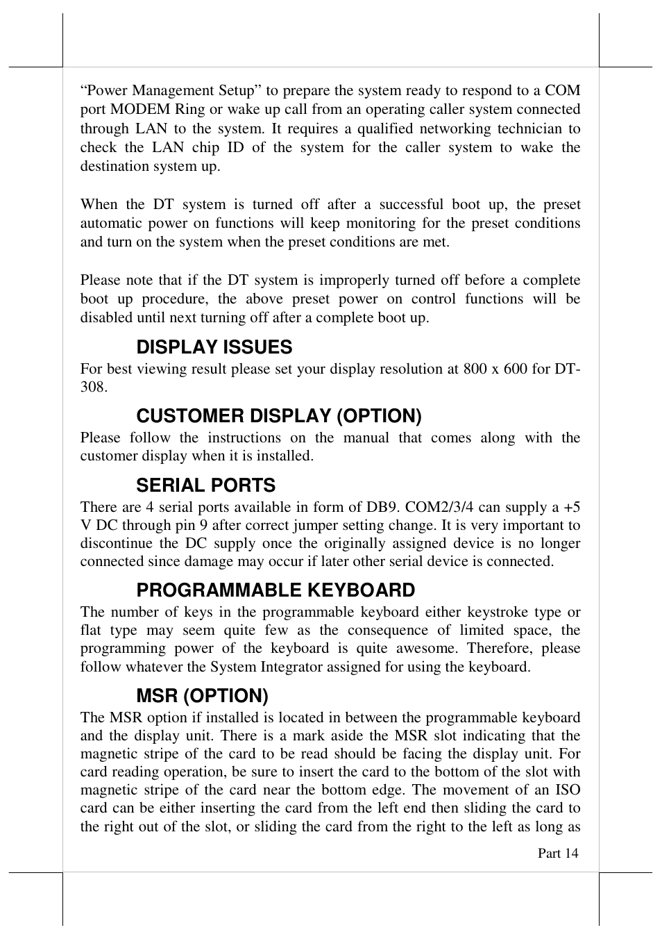 Posiflex DT-308 User Manual | Page 14 / 16