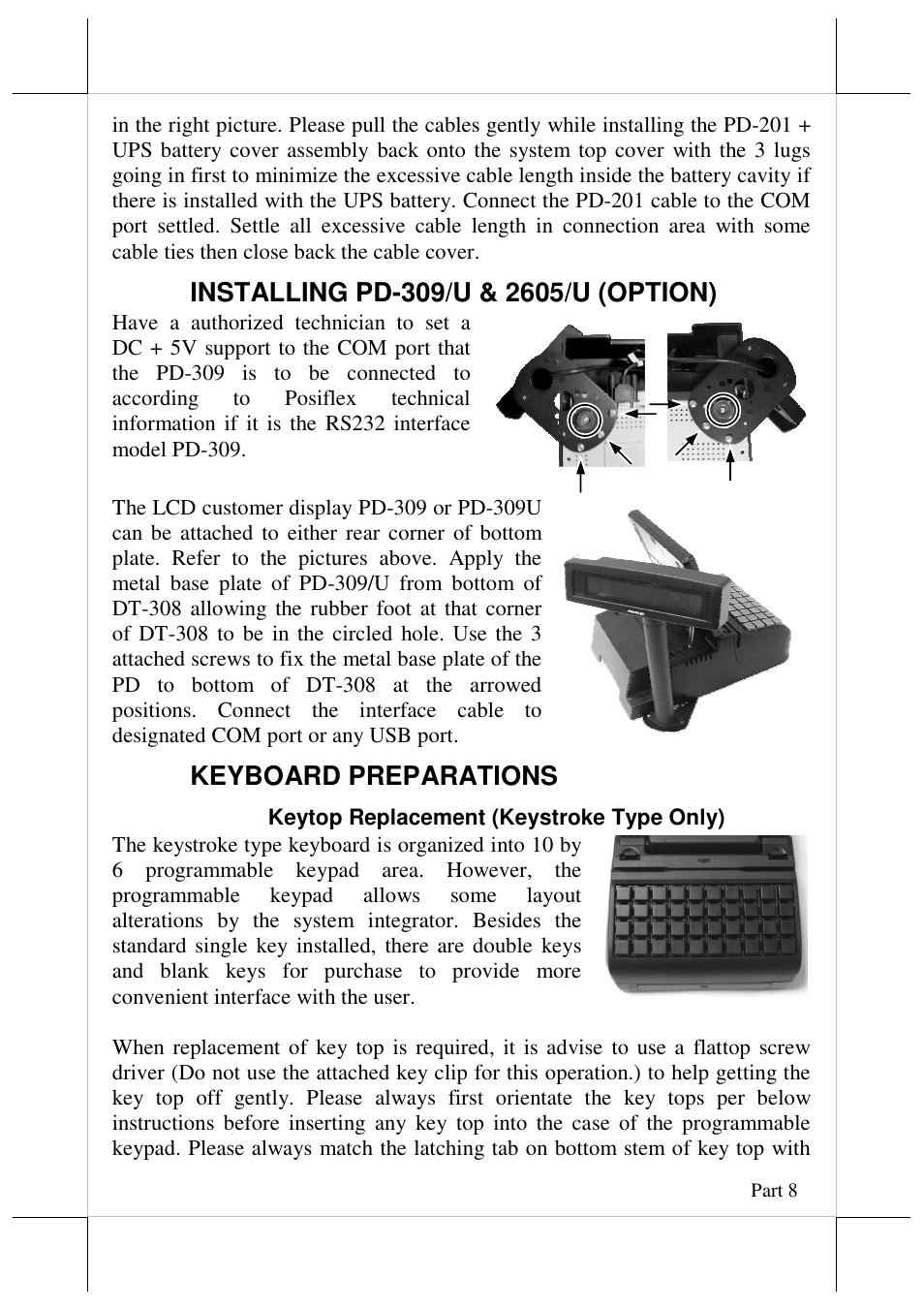 Keyboard preparations | Posiflex DT-308 User Manual | Page 8 / 16