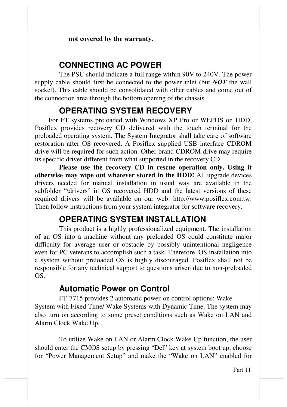 Posiflex FT-7715 User Manual | Page 11 / 18