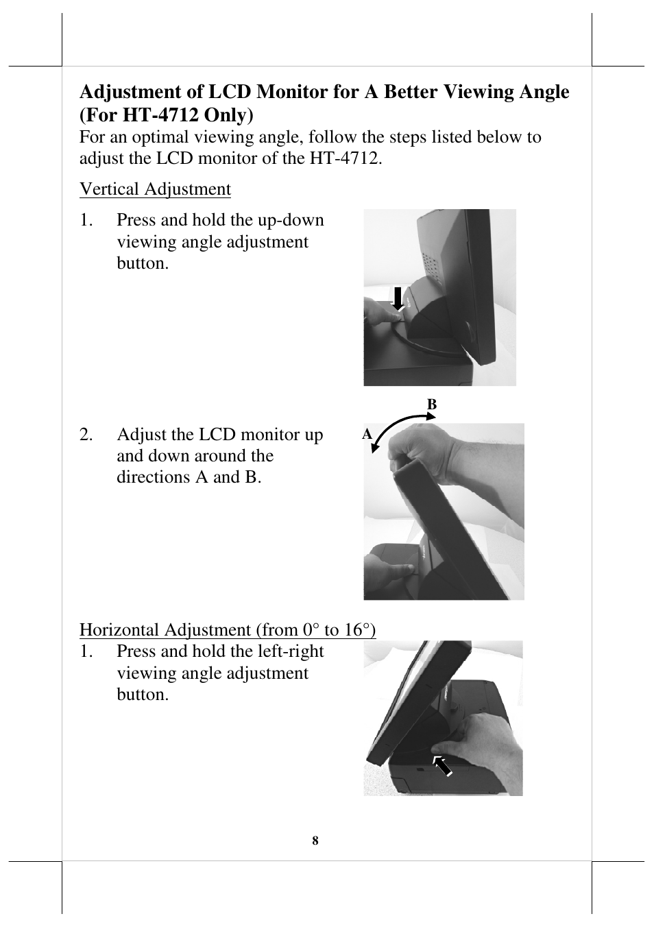 Posiflex HT-4712 User Manual | Page 8 / 12