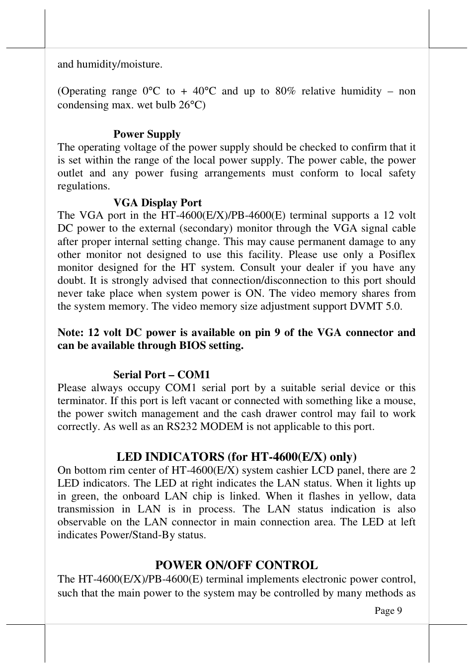 Posiflex HT-4612X User Manual | Page 9 / 15