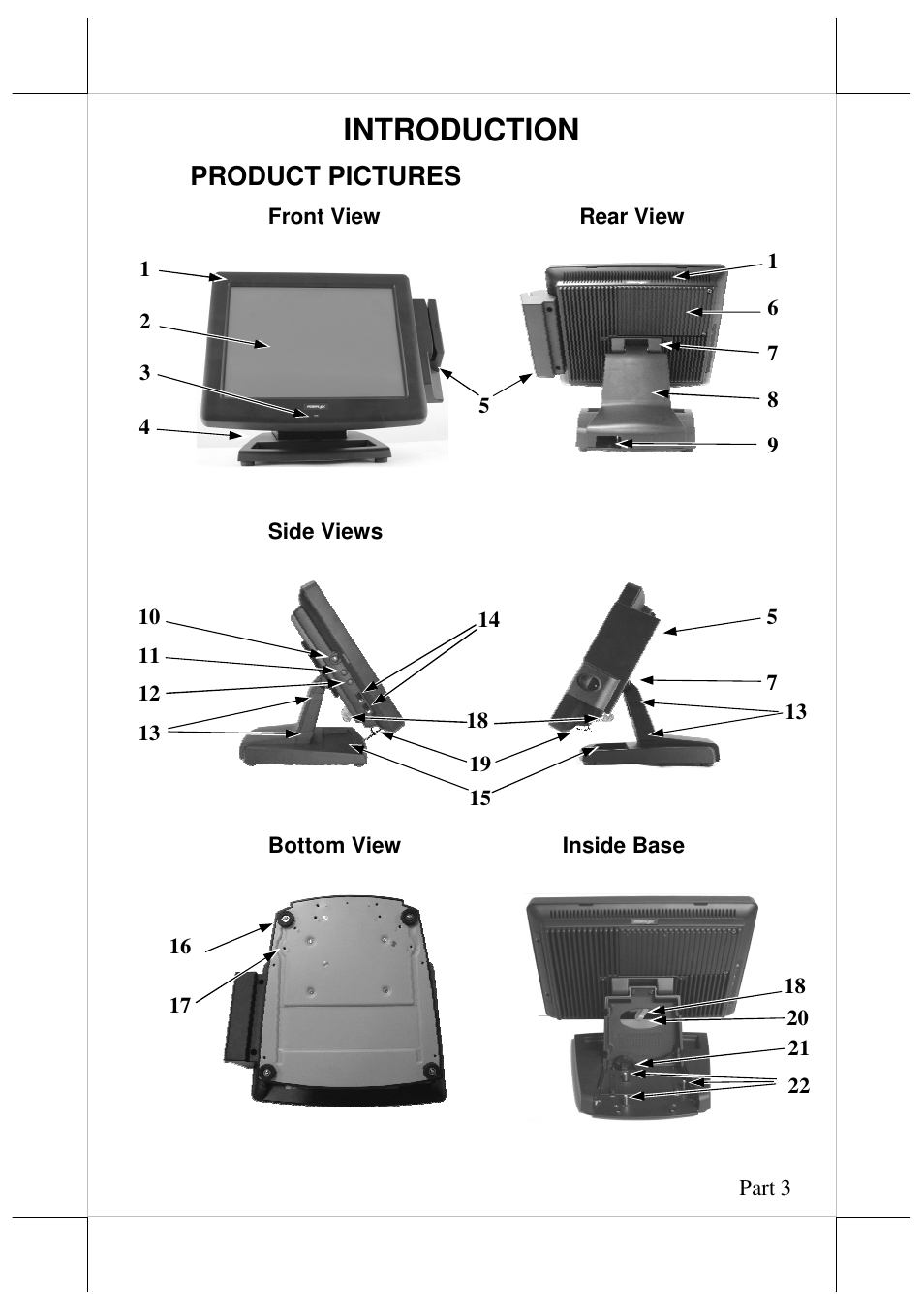 Introduction, Product pictures | Posiflex JIVA KS-7212X User Manual | Page 3 / 16