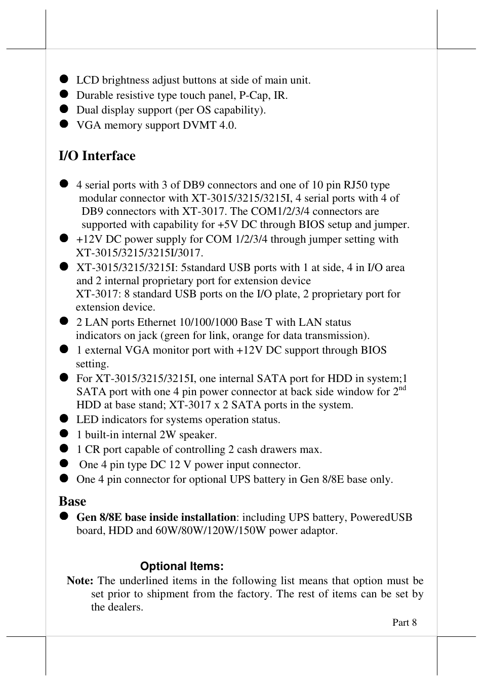 Posiflex JIVA XT-3015 User Manual | Page 8 / 18