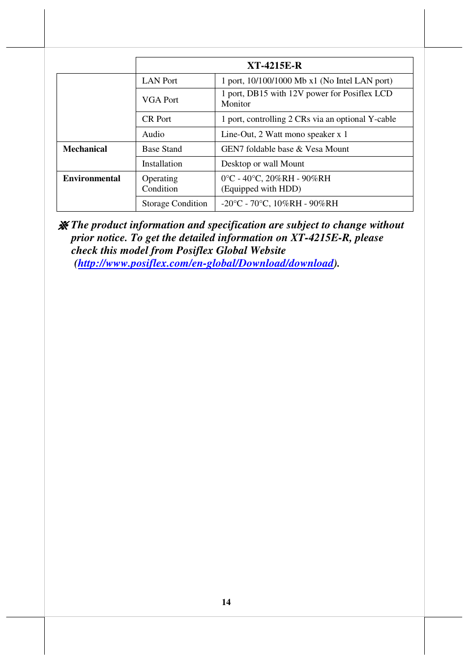 Posiflex JIVA XT-4215IR User Manual | Page 14 / 16