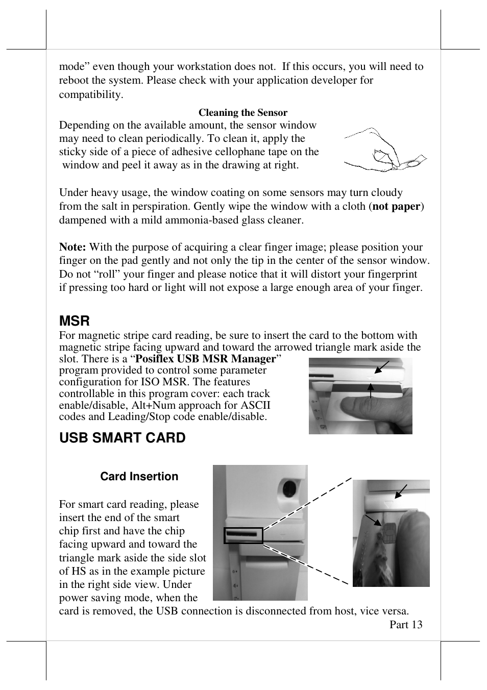 Usb smart card | Posiflex JIVA HS-2310 User Manual | Page 13 / 19