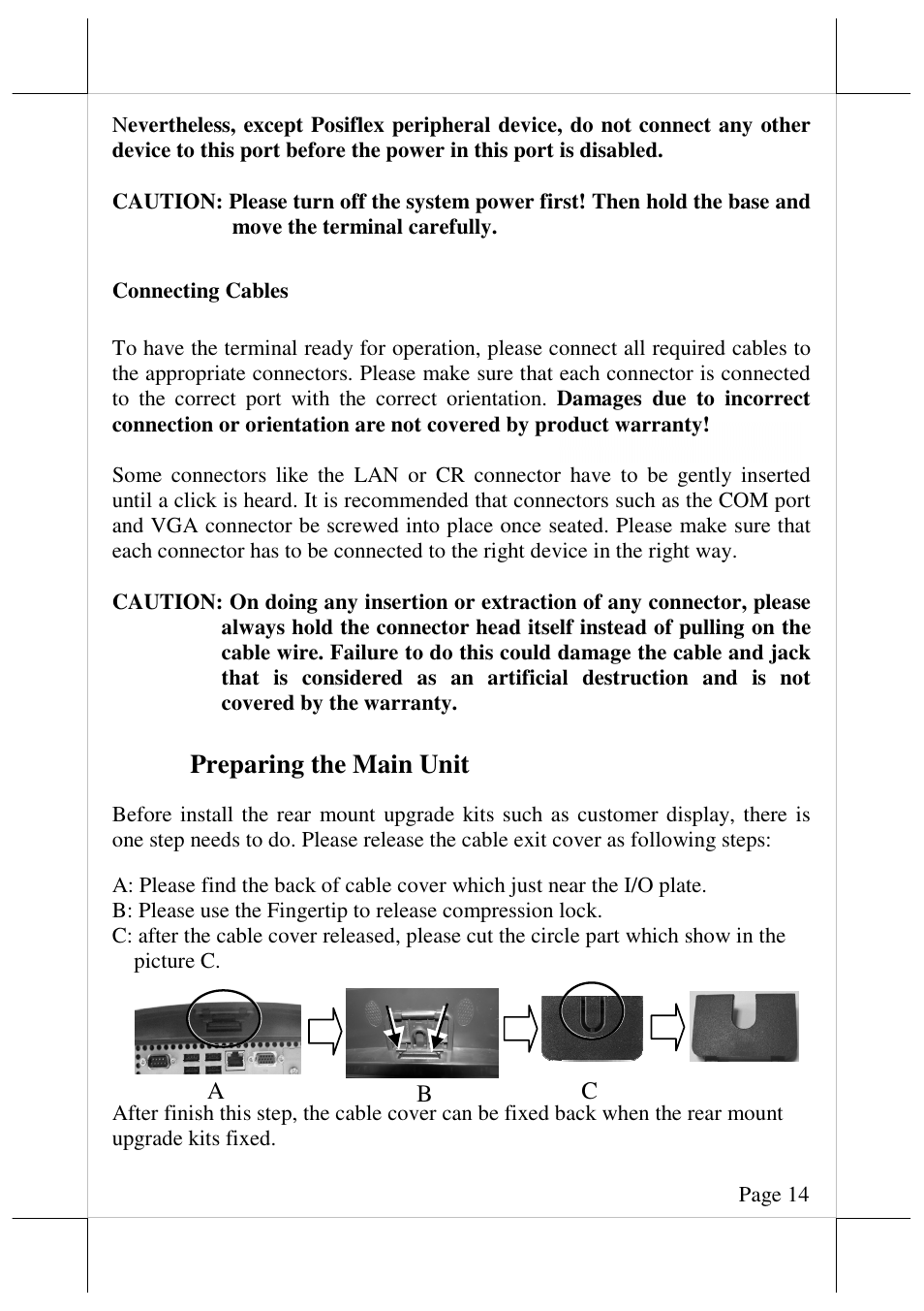 Preparing the main unit | Posiflex JIVA XP-3208 User Manual | Page 15 / 20