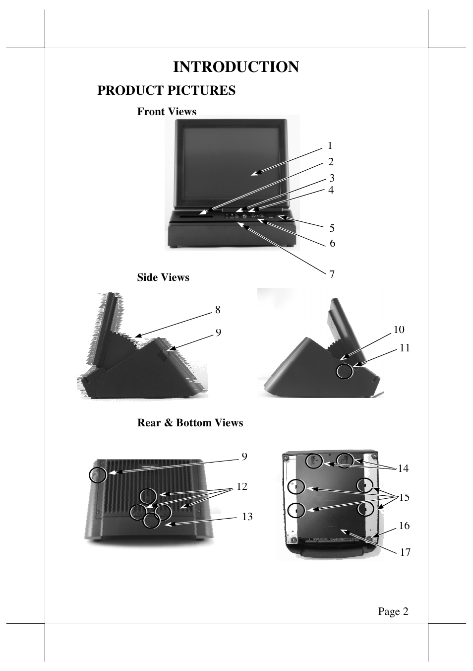 Introduction, Product pictures | Posiflex JIVA XP-3208 User Manual | Page 3 / 20