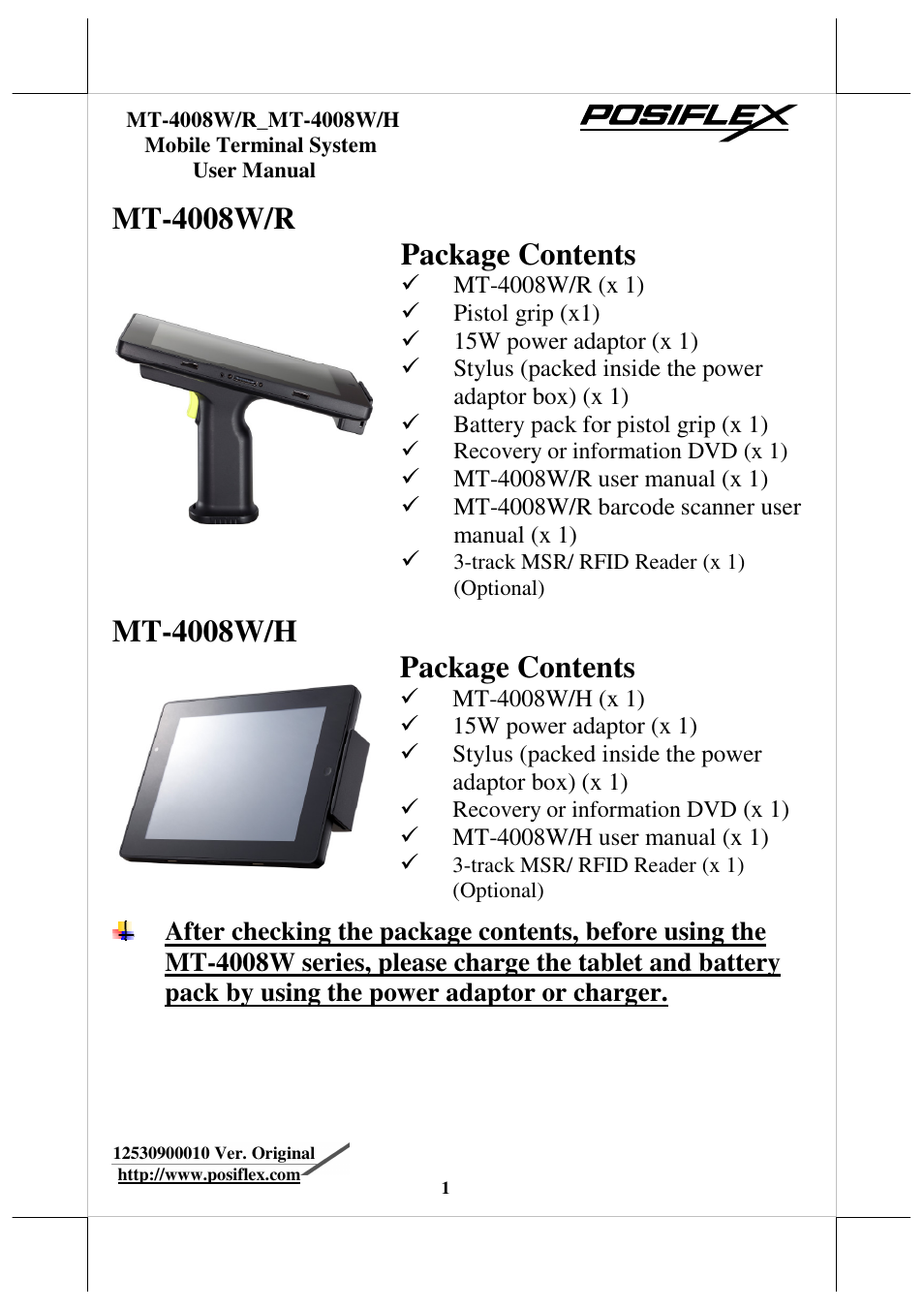 Posiflex MT-4008W User Manual | 20 pages