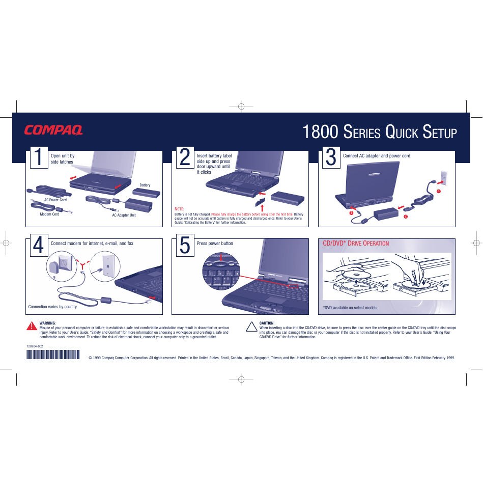 Compaq 1800 User Manual | 2 pages