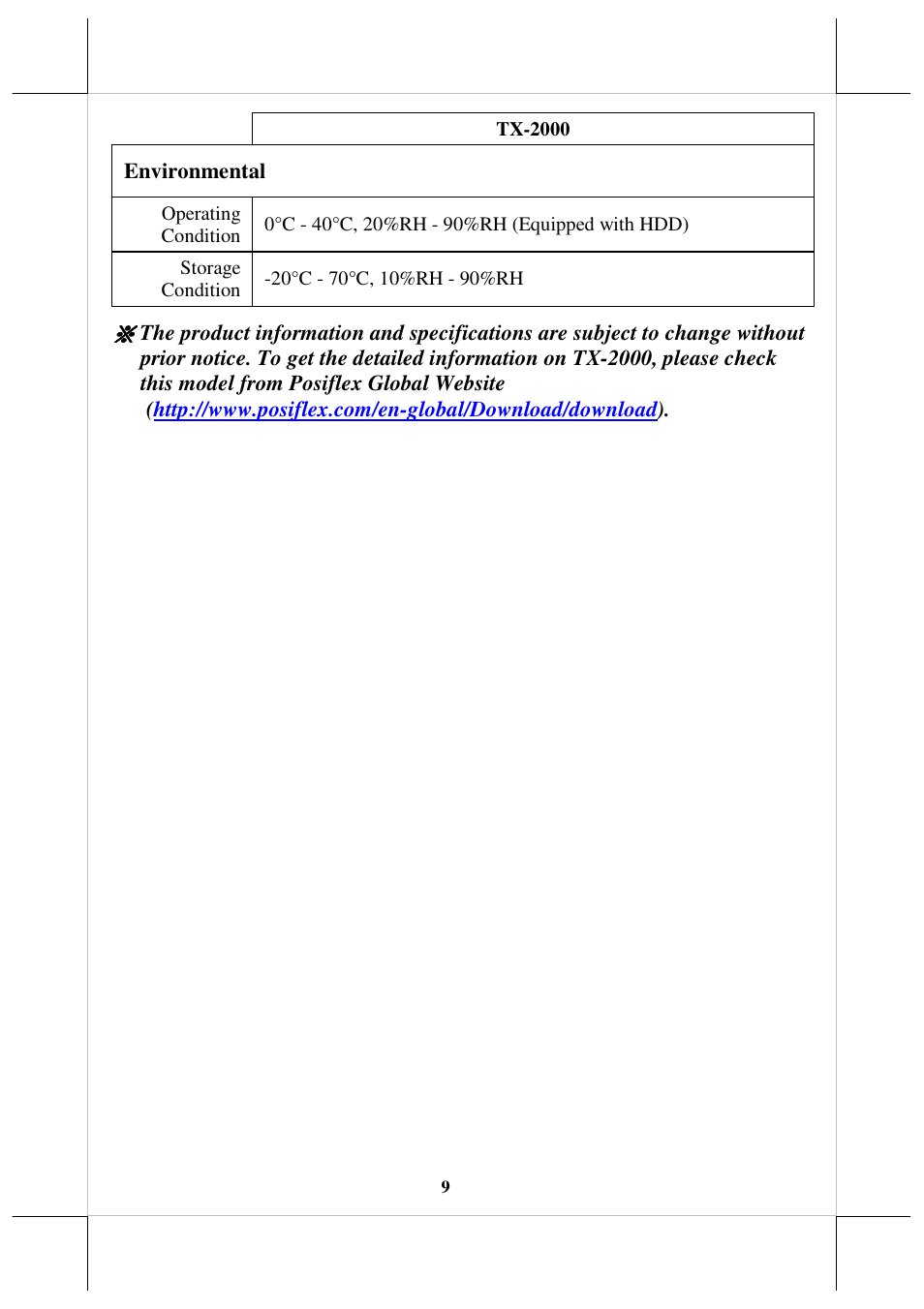 Posiflex TX-2000 User Manual | Page 9 / 9