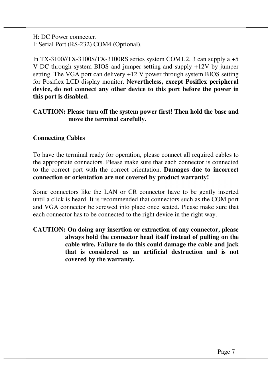 Posiflex TX-3100E User Manual | Page 7 / 10