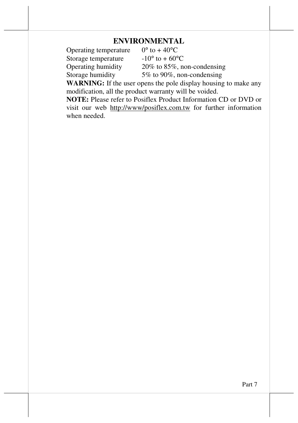 Posiflex PD-2605UE User Manual | Page 7 / 11