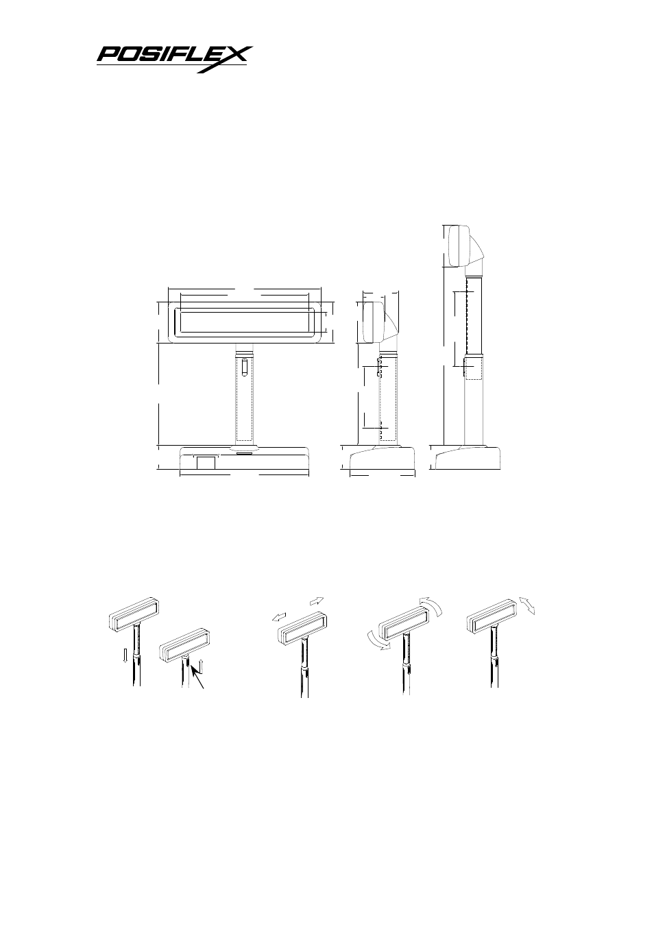 V. mechanical features, A. dimension drawing, B. display frame features | Posiflex PD-2300 User Manual | Page 15 / 19