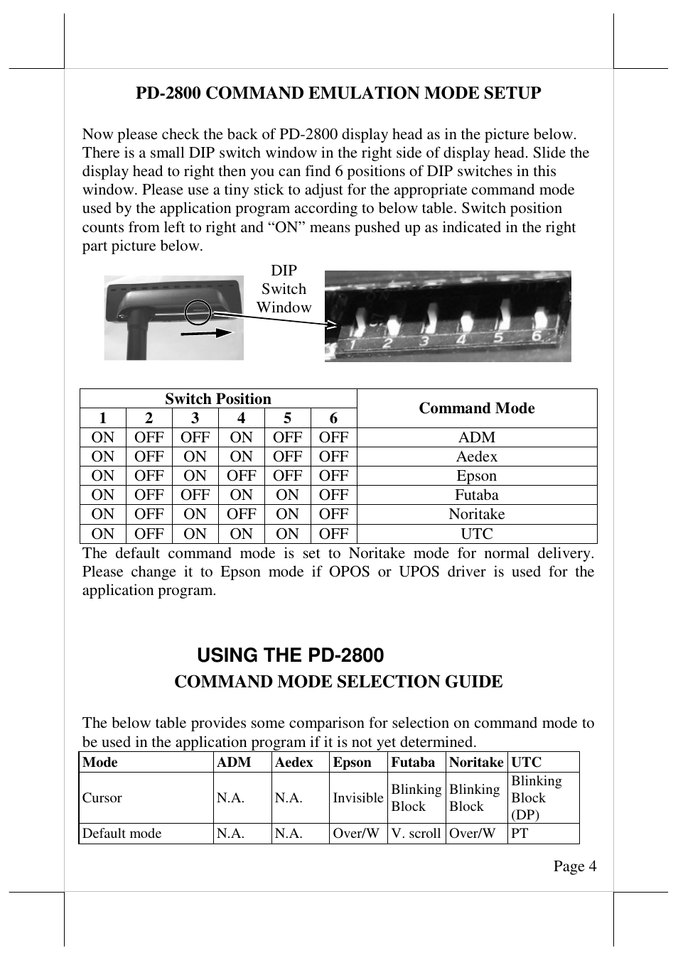 Using the pd-2800 | Posiflex PD-2800UE User Manual | Page 5 / 7